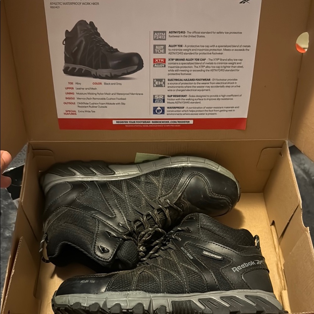 Reebok Black and Gray work Shoes with Ankle Support